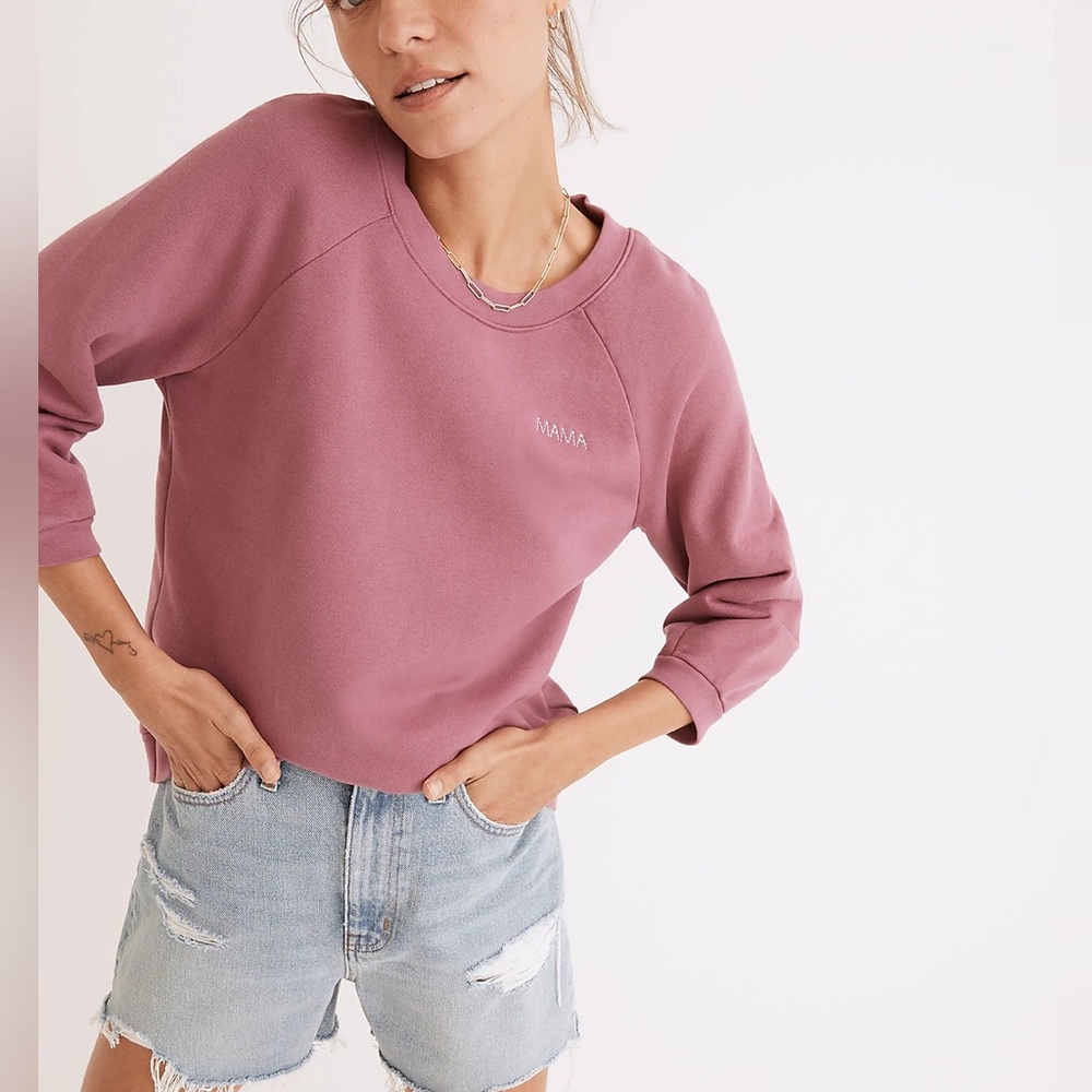 Madewell Women’s (Re)sourced Cotton Cloudberry Sweatshirt “Mama” - Size Medium